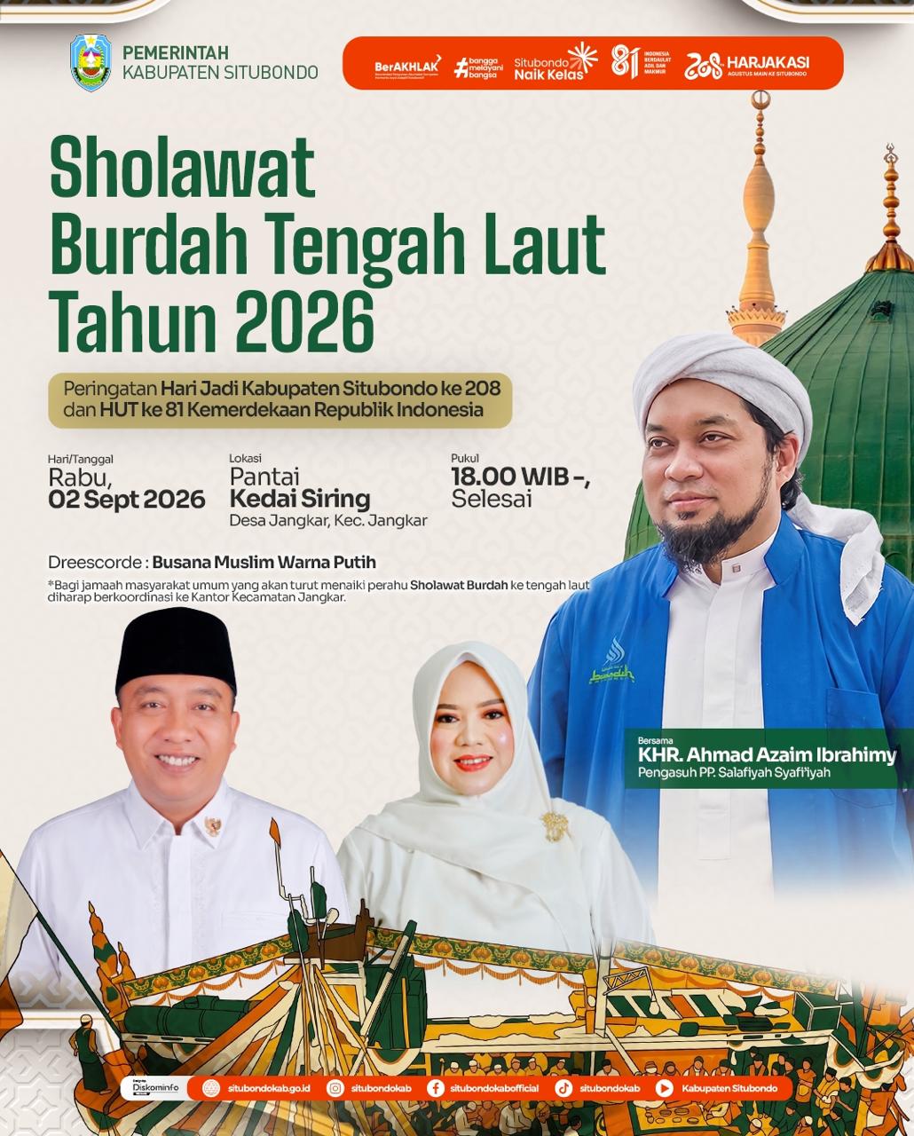 Pemkab Situbondo Gelar Sholawat Burdah Tengah Laut, Digelar 2 September 2026
