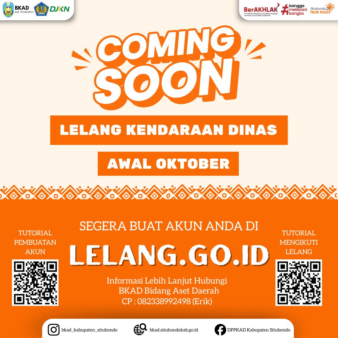 Pemkab Situbondo Lelang 50 Kendaraan Dinas Awal Oktober, Masyarakat Bisa Ikut via Online